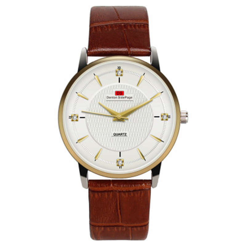 DEFFRUN ANT4281 Simple Dial Design Leather Band Waterproof Business Style Men Watch Quartz Watch