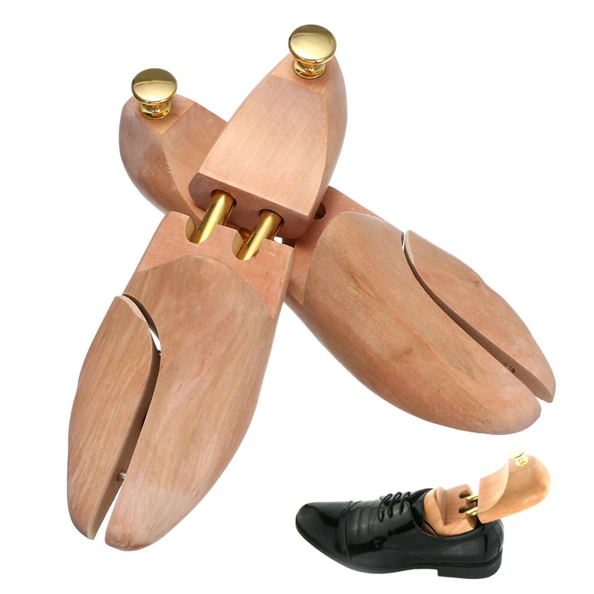 1 Pair Adjustable Men Wooden Shoes Trees Shaper Keeper Wood Stretcher Shaper Support Tree Shape