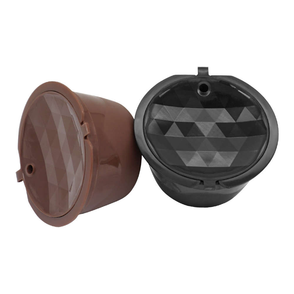 4Pcs/Set 50-100ml Refillable Coffee Capsule Cup Reusable Coffee Pods w/ Coffee Spoon (Color1 Brown)