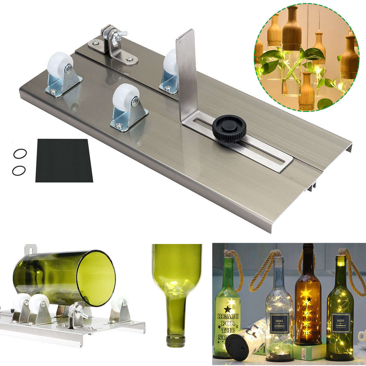Glass Bottle Cutter Kit Make Glasses Bottles Cutter with Edge Sanding