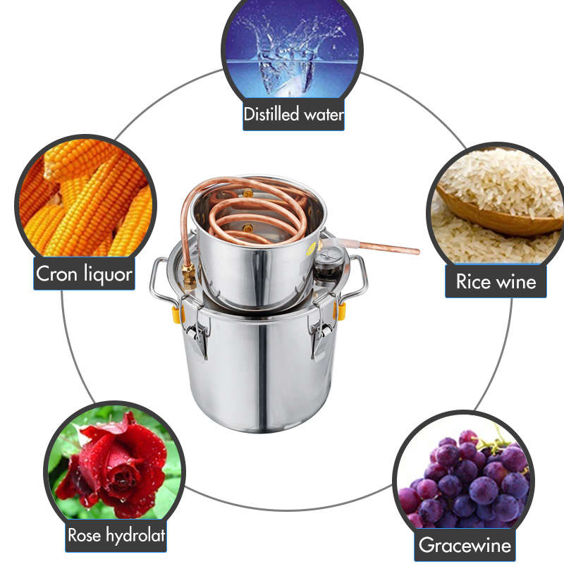 3GAL/12L Distiller Copper Moonshine Ethanol Alcohol Water Distiller Still Stainless Boiler