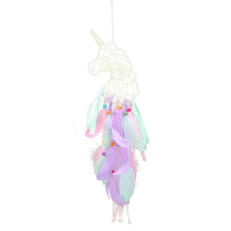 Unicornio Pendant Feather Dream Catcher Indian Crafts Wall Hanging