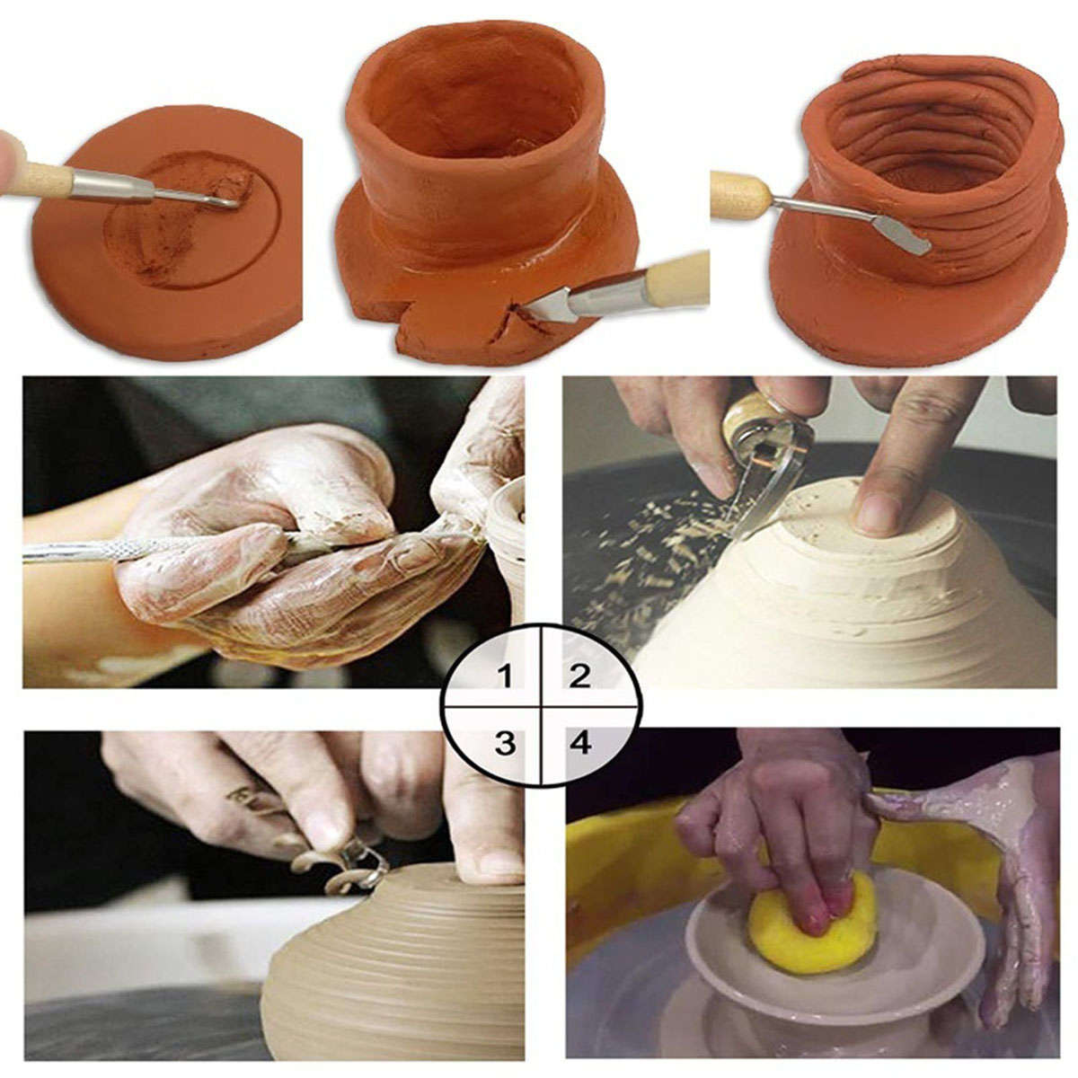 DIY Pottery Clay Sculpting Carving Modelling Tool Set Clay Sculpture Ceramic Craft (Type C)
