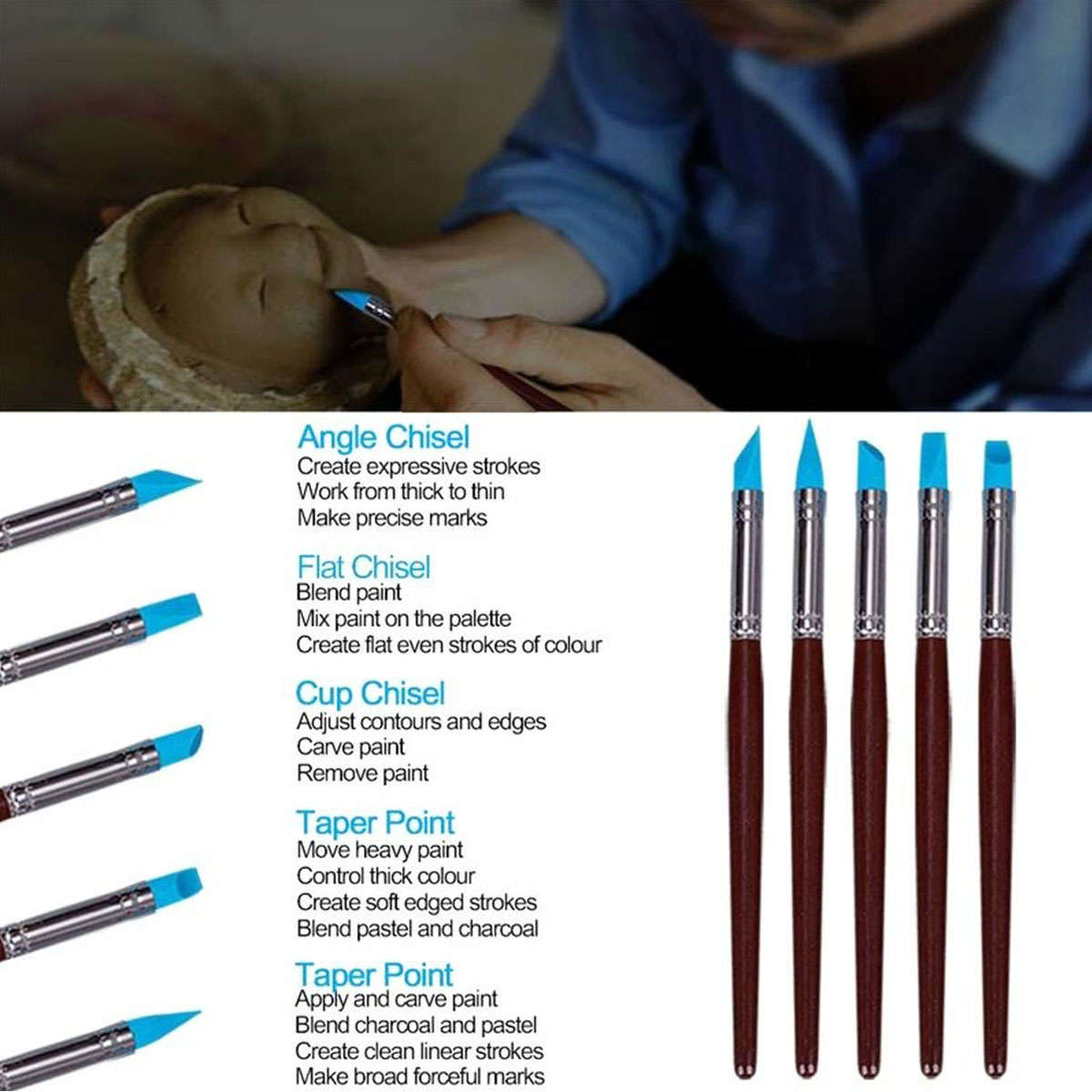 DIY Pottery Clay Sculpting Carving Modelling Tool Set Clay Sculpture Ceramic Craft (Type C)