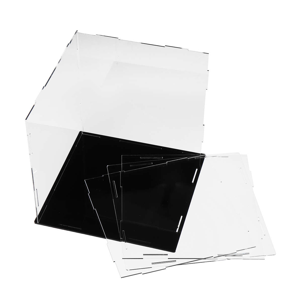 10/20/30cm Acrylic Display Case Box Dustproof Self-Assembly Model Prot (Size 20cm Color Transparent)