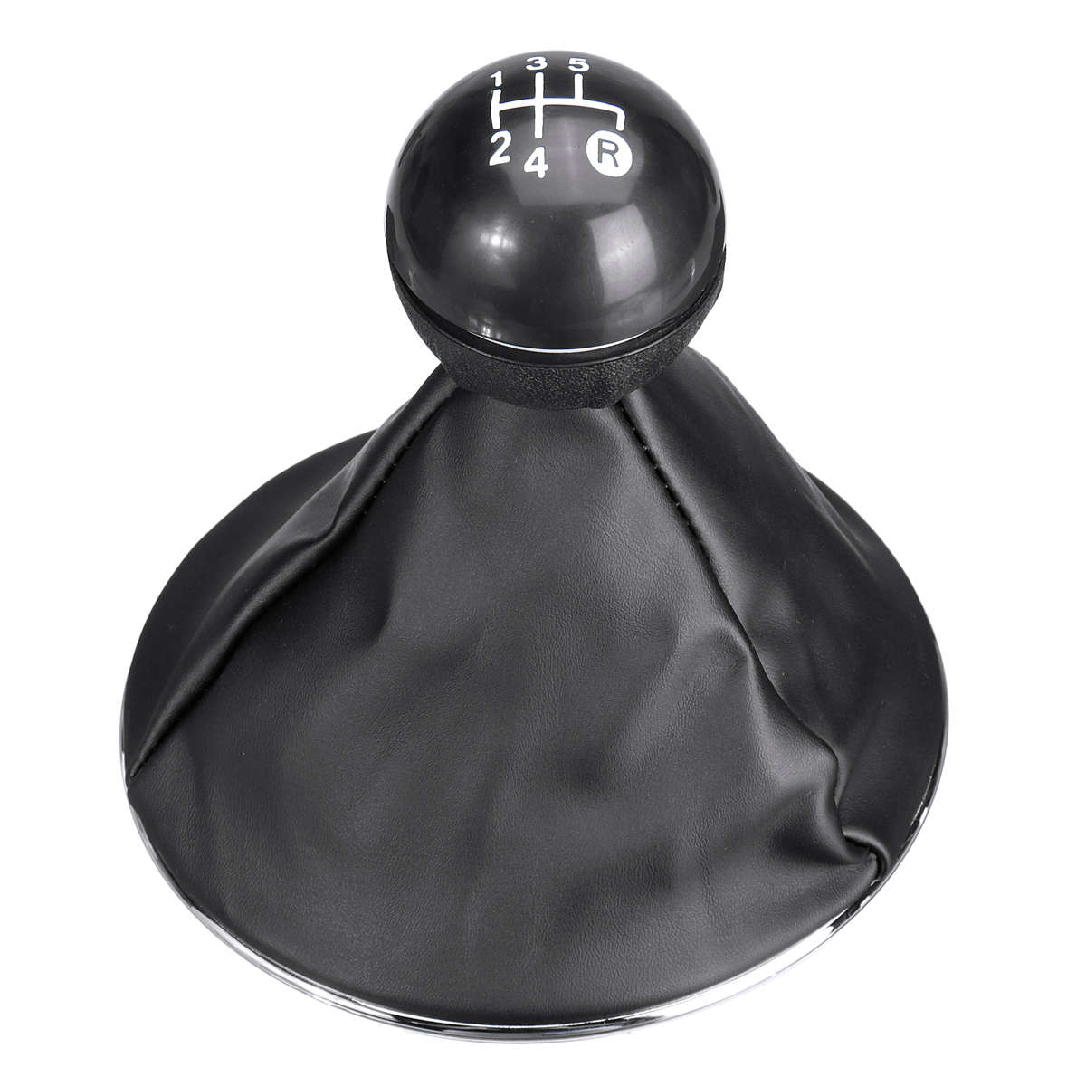 Car 5 Speed Black Gear Shift Knob Boot Cover Kit 55344048 For Fiat 500 500c 2012-2013