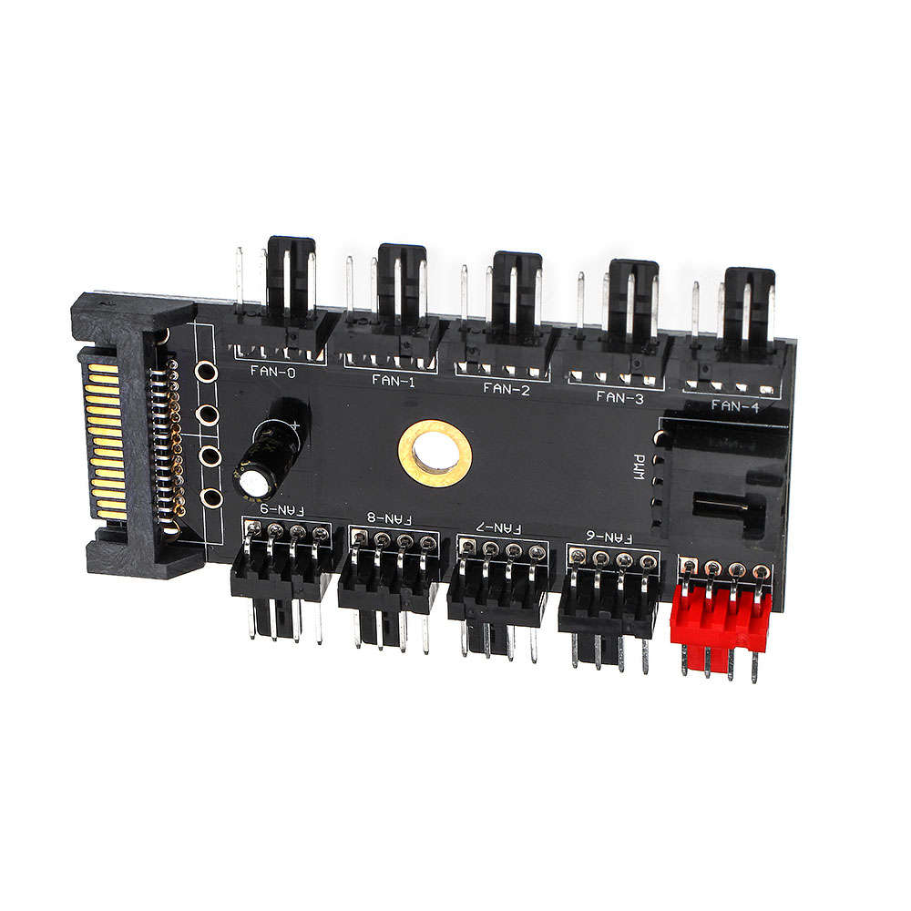 Computer Chassis 4pin Speed Temperature Control Cooling Fan PWM Fan Hub Speed Controller Support 8-w