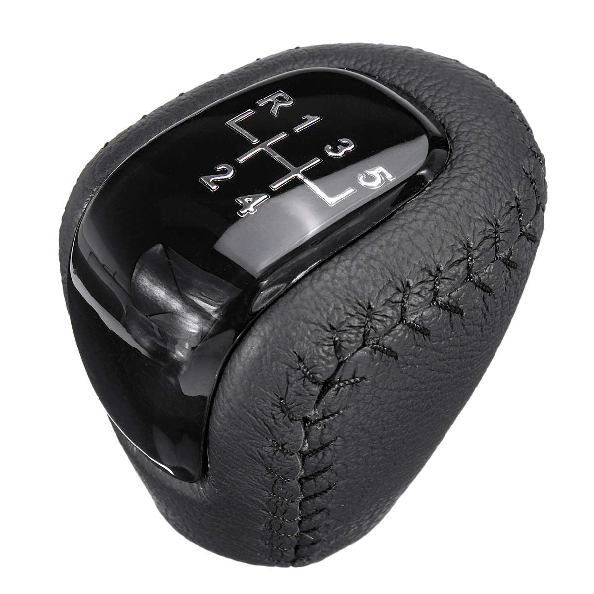 Car 5 Speed Leather MT Gear Shift Knob Manual For