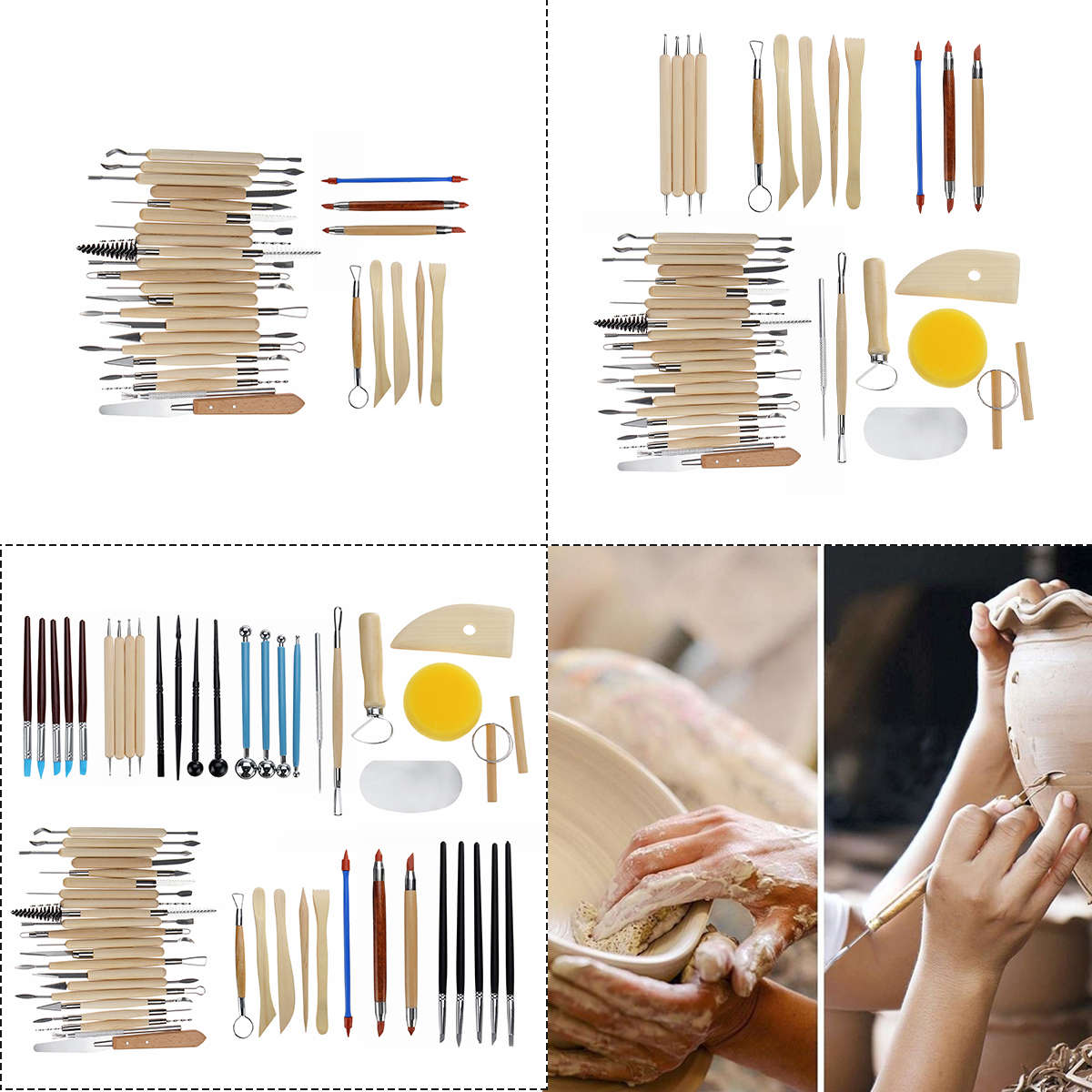 DIY Pottery Clay Sculpting Carving Modelling Tool Set Clay Sculpture Ceramic Craft (Type C)