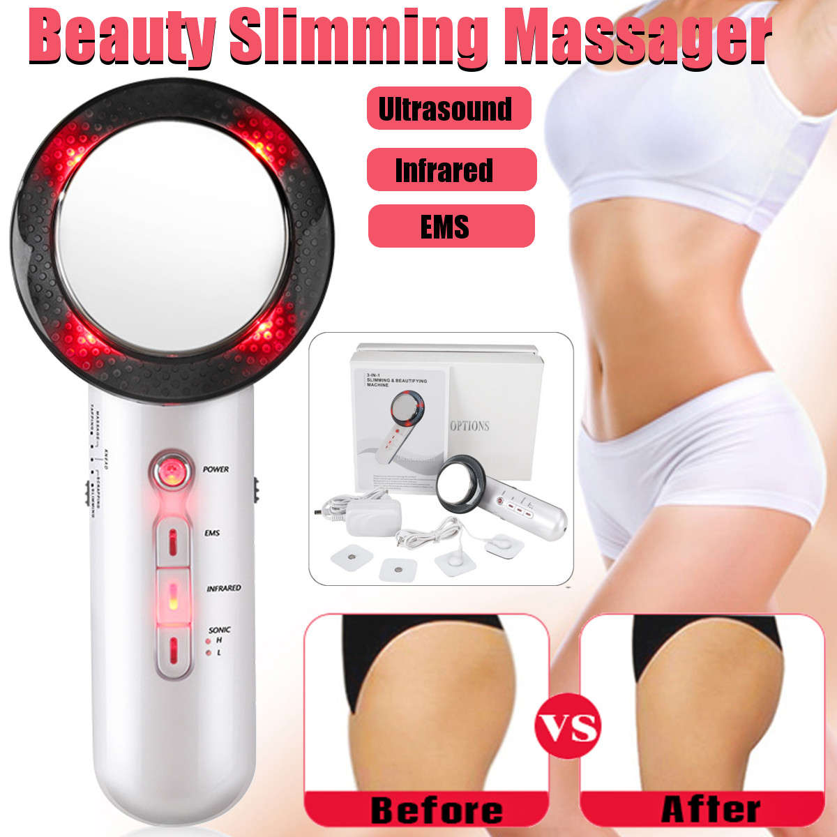 Ultrasound Body Massager Cavitation Fat Remover Slimming Anti-Cellulite