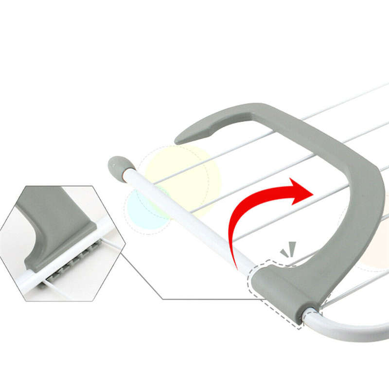 Folding Drying Rack Outdoor Portable Cloth Hanger Balcony Laundry Dryer Airer...-(Color Gray)