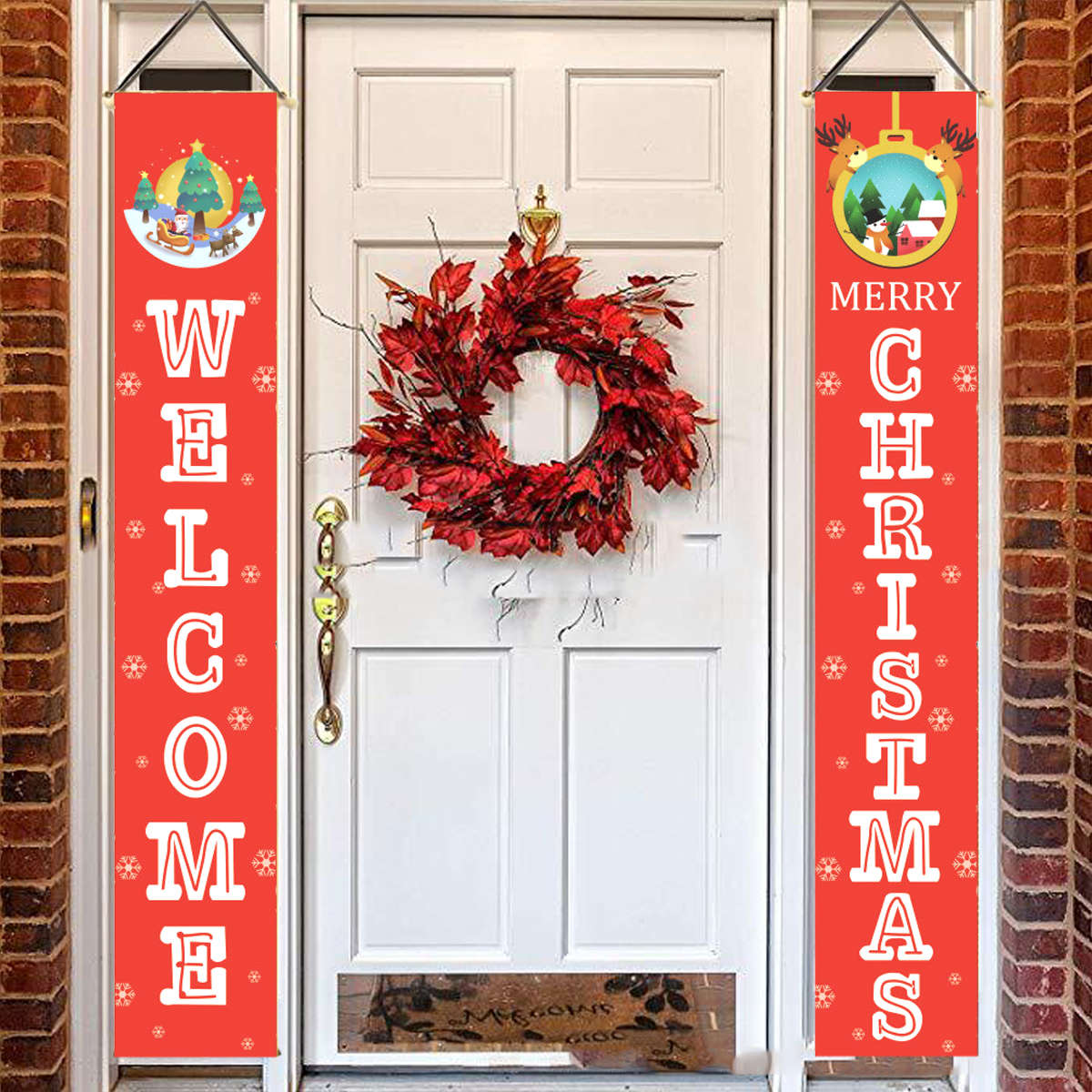 Christmas Banner Curtain Christmas Curtain