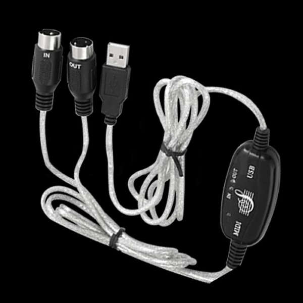 MIDI USB Cable Converter PC to Music Keyboard Adapter