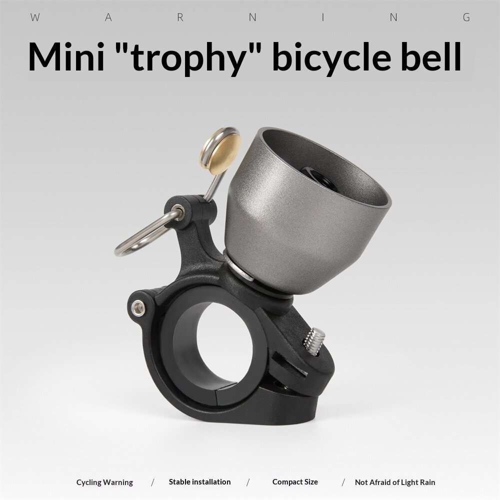 Titanium - ROCKBROS Mini 90dB Press-type Bicycle Bell Retro High Decibel Crisp Cycling Horn for 22-3