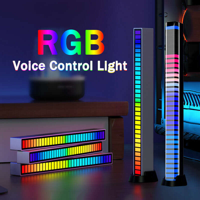 2pcs - RGB Pickup Lights Sound Control LED Light Smart App Control Color Rhythm Ambient Lamp For Car