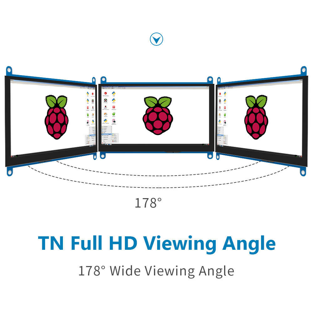 CTP-IPS - 7Inch IPS/TN AIDA64 LCD Display mini pc Touch HDMI Module 1024 x 600 for Raspberry Pi 3 Pi