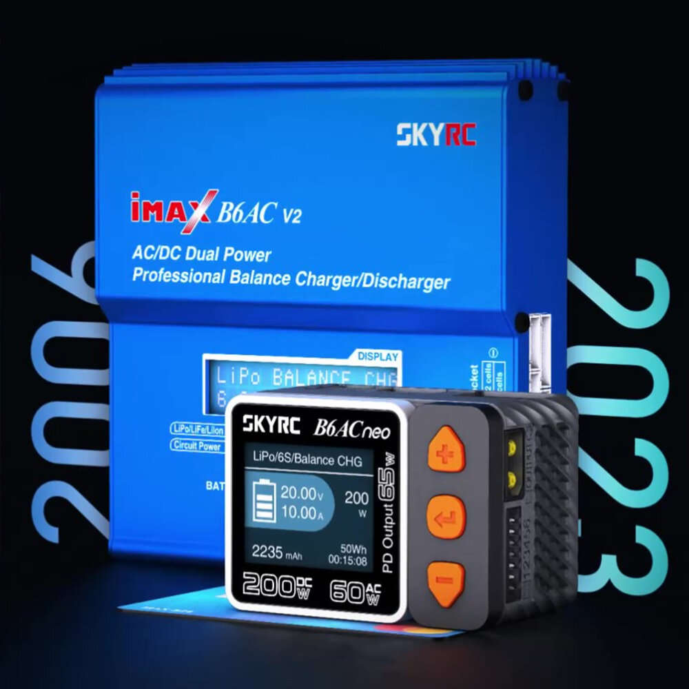 US Plug - SKYRC B6AC NEO Smart Charger AC 60W DC 200W 10A Battery Balance Charger for for 1-6S Lipo
