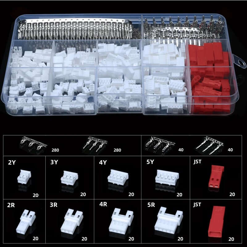 Kit - JST 840Pcs SYP PH 2.0mm Pin Connector Kit Plug and Play Male Female Housing Terminals for PCB