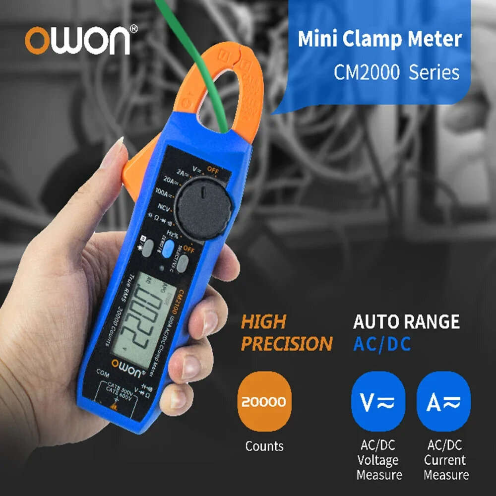CM2100B - OWON CM2100 CM2100B Digital Clamp Meter 20000 Counts True RMS Bluetooth NCV Auto Ranging A