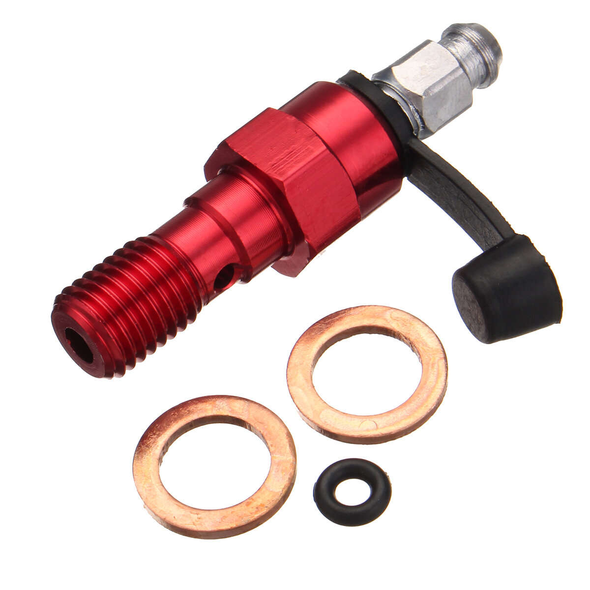 CNC M10x1.25mm Motorcycle Brake Caliper Bleed Screw Nipple Banjo Bolt Dust Cap - Green