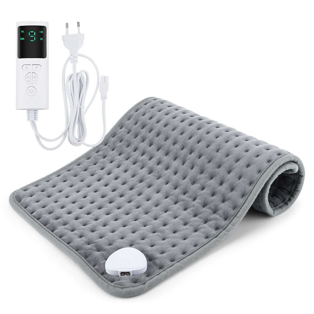 EU Plug - 30x60cm Electric Heating Blanket 9-Level Temperature Adjustment 4-Level Timed Multifunctio