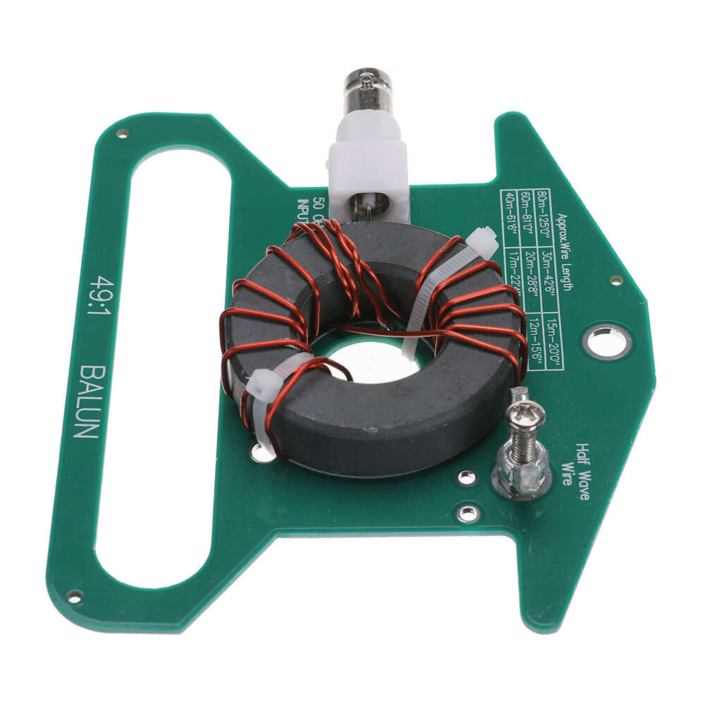 Green - 49:1 Balun Transformer HF Reception Antenna BNC Female Connector 5-35MHz Frequency Range 50W