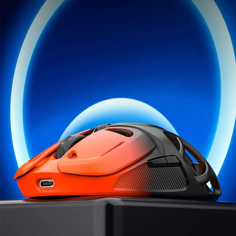 Orange - K-Snake X10 Tri-Mode Wireless Gaming Mouse Hollow Design 10000DPI RGB Lighting 400mAh Batte