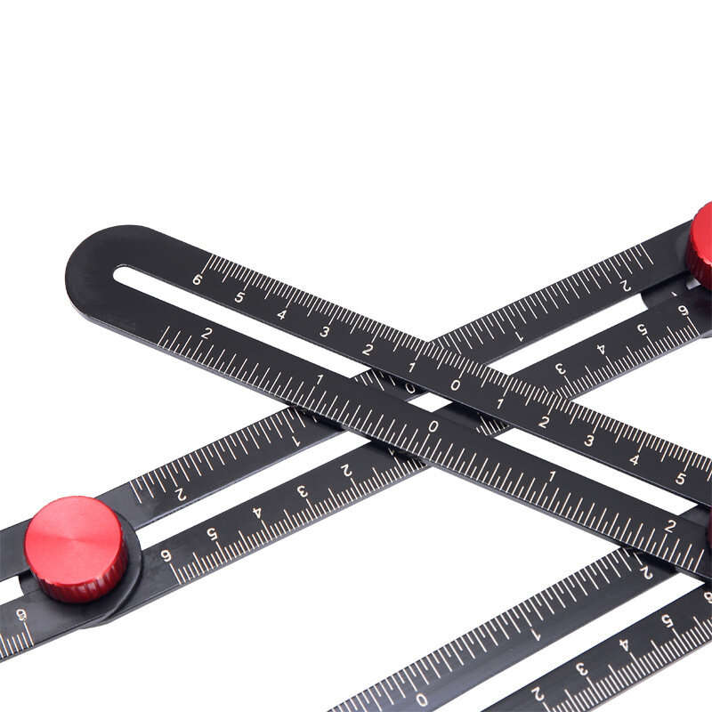 6 Folding Aluminum Alloy Ruler Multi-Angle Measurement Tool Tile Positioning Hole Opener Mold Templa