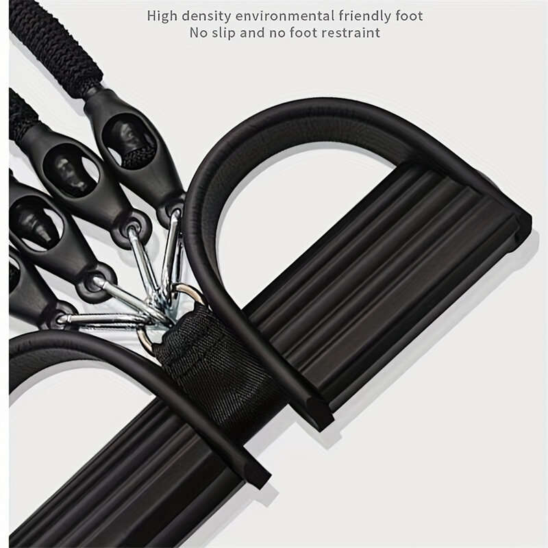 Black - 100 Pounds High Density Resistance Bands with 4 Tension Ropes Environmentally Friendly No Sl