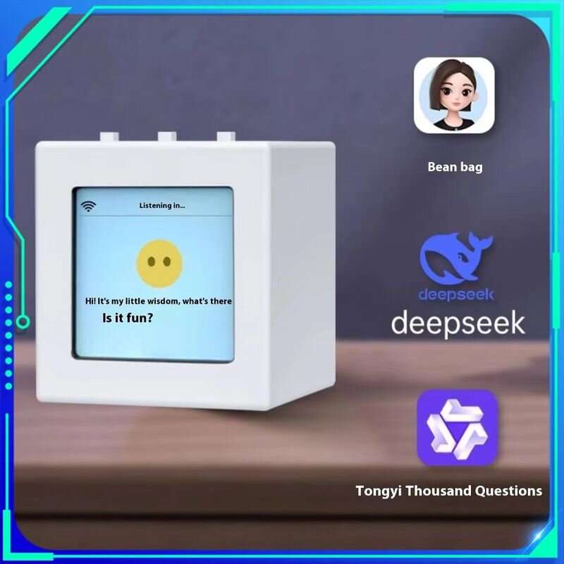 Black - Xiao Zhi Mini Ai Dialogue Robot with Screen Intelligent Robot ESP32 Support Voice Clone Chat