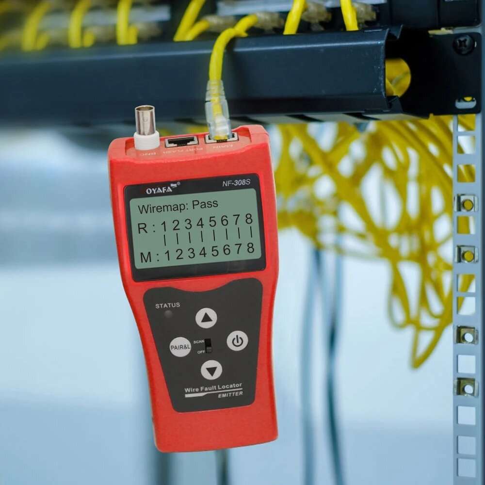 NOYAFA NF-308S Network Cable Tester Measure Length Wiremap Tester LCD Display Cable Tracker RJ45 RJ1