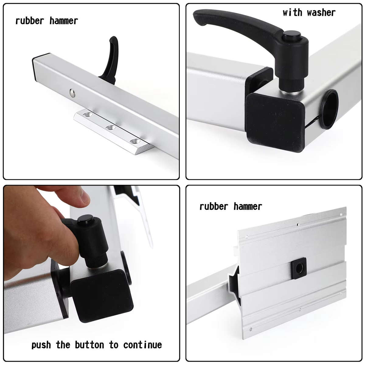 Silver - Artudatech Rv Table Leg Swivel Marine Folding & Adjust 360Campervans Motorhome Table Leg