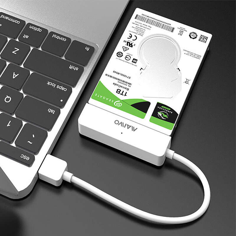 White - Maiwo KSY K104A 2.5 Inch USB3.0 to SATA Hard Disk Converter Adapter Tools-free for Notebook