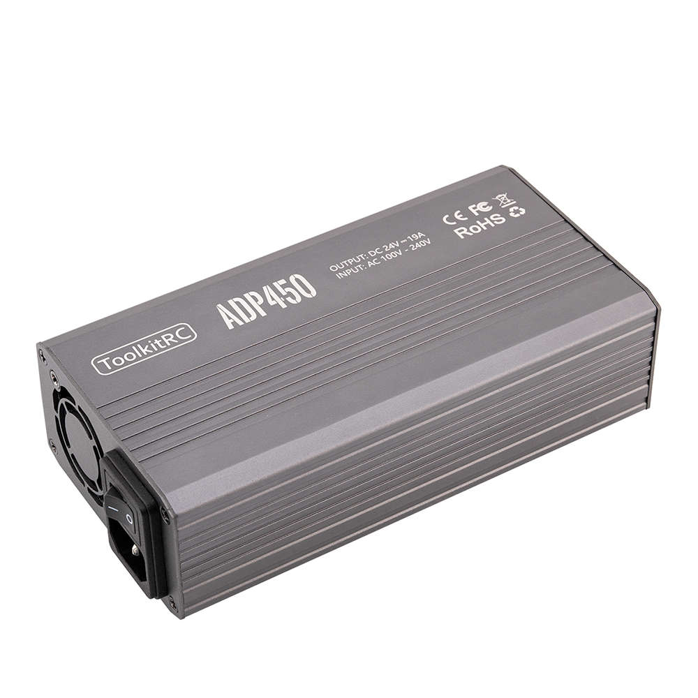 EU Plug - ToolkitRC ADP450 AC 450W 24V 19A XT60 Output Adapter for ToolkitRC M8D M6D M8P M9 Charger