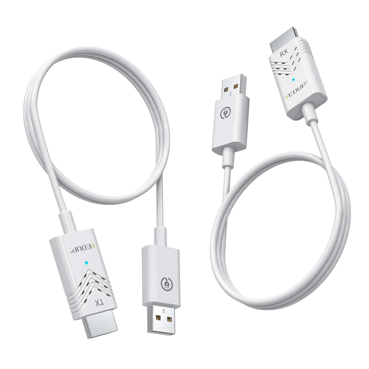 White - Upgraded EDUP Wireless HD Transmitter and Receiver Kit 1080P at 60Hz Full HD Extender 50m Lo