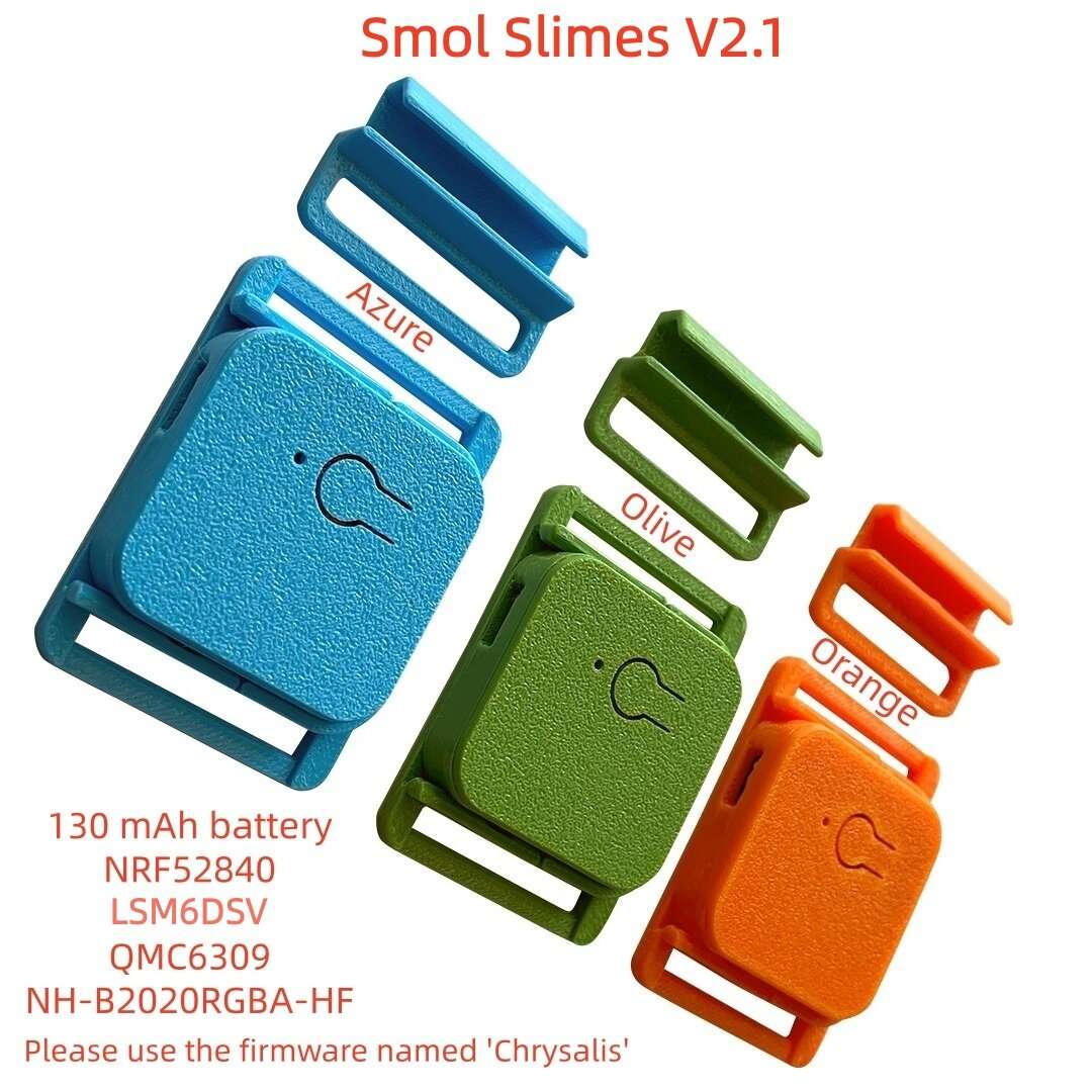 Green - Smol Slimes V2.1 Tracker (SlimeVR Compatible): LSM6DSV IMU and QMC6309 Magnetometer Integrat