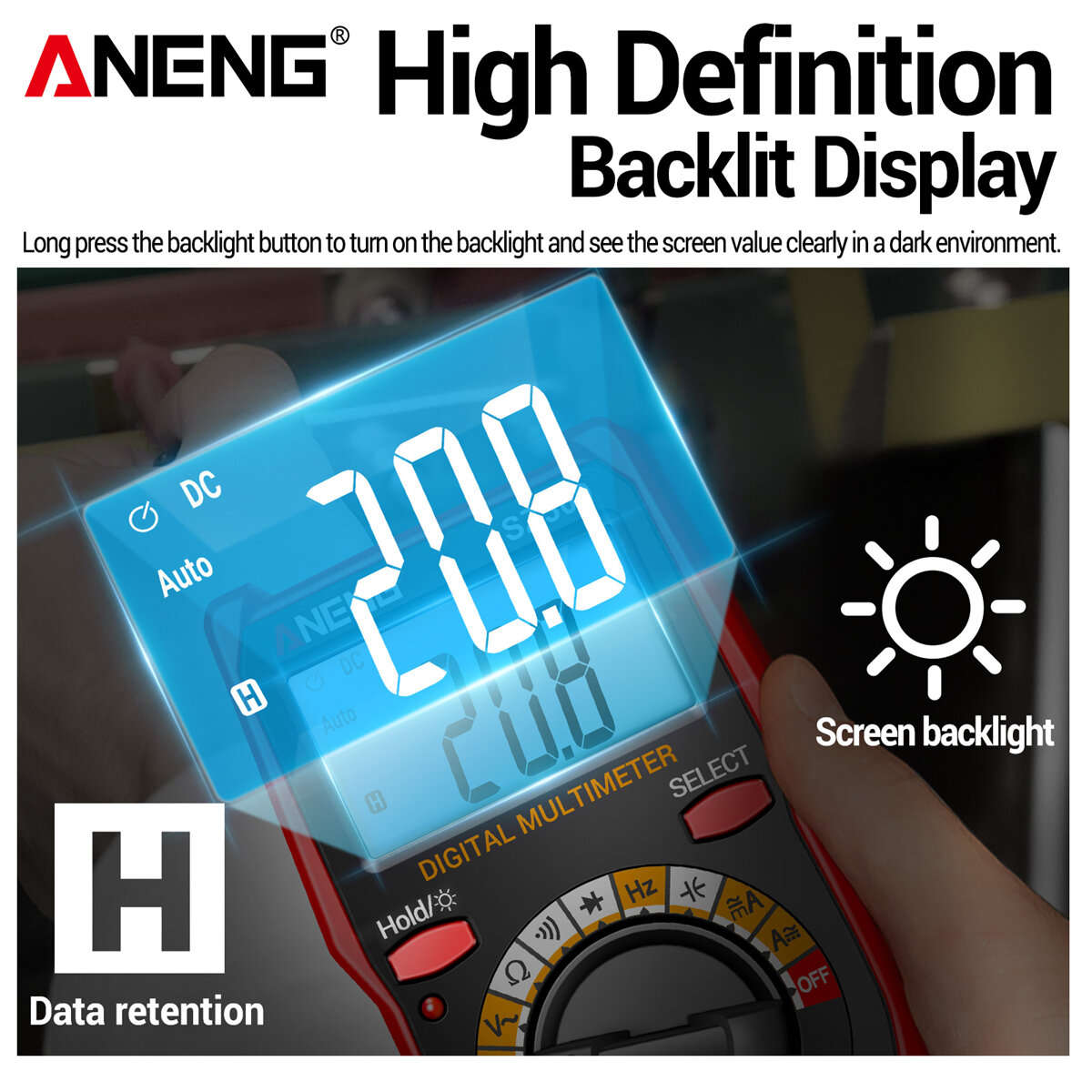 SZ309Pro - ANENG SZ309 SZ309pro Digital Multimeter AC DC Voltage Current Tester 600V 10A Resistance