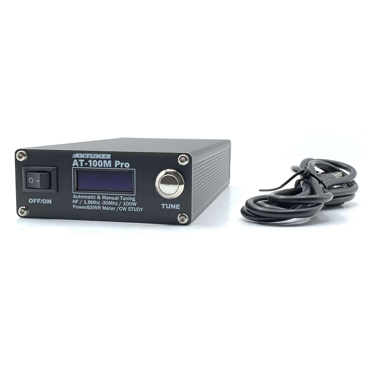 ANTUNER AT100M Pro 1.8mhz-30mhz 100W Antenna Tuner Support Morse Code Exerciser Standing Wave Meter