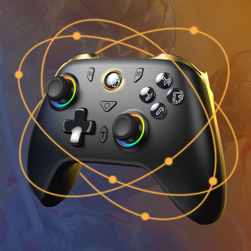 Black - Jemdo Xuanwu Hall Effect Joystick Game Controller with Dual Hall Joysticks 1000Hz Polling Ra