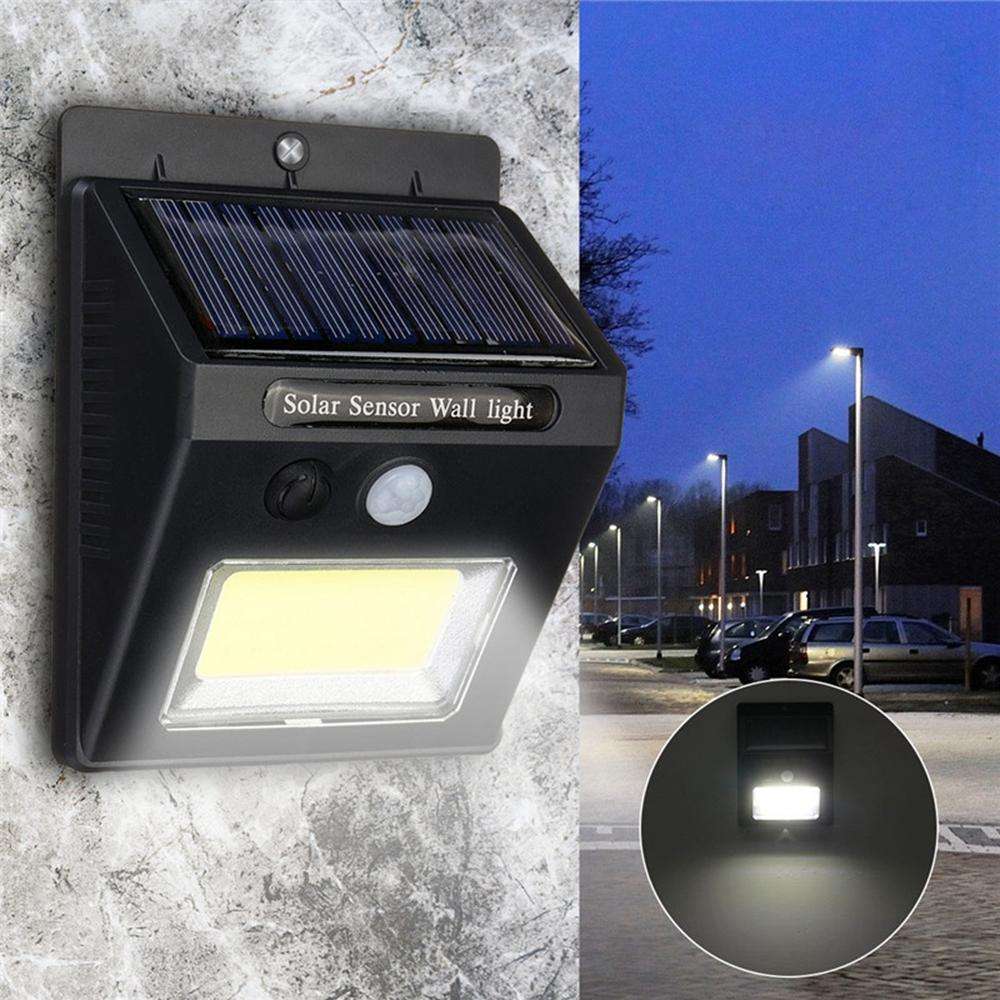 SOLAR POWER SUPER BRIGHT COB 24 LED PIR MOTION SENSOR WALL LIGHT