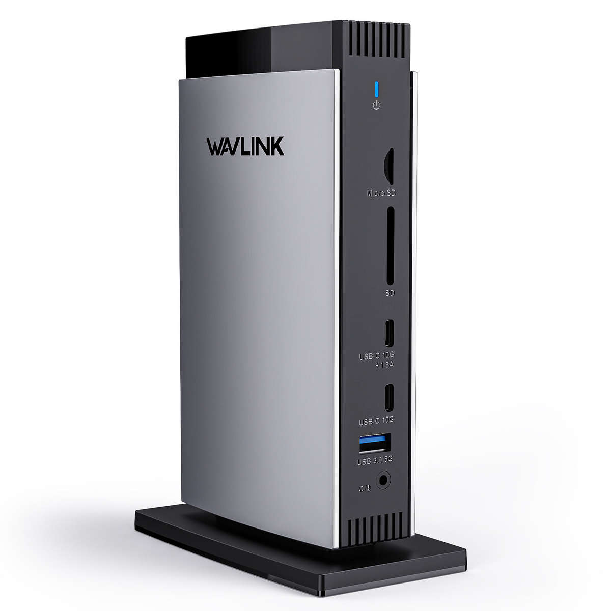 EU Plug - WAVLINK 15 in 1 USB-C DiskplayLink Docking Station with 3*HD 2DP RJ45 Gigabit Audio/Mic SD