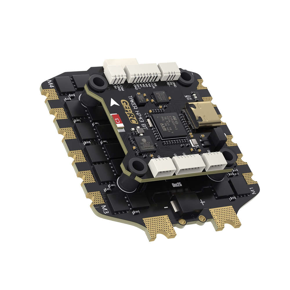 H743 80A Stack - 30.530.5mm GEPRC TAKER H743 BT 3-6S 80A Stack Flight Controller 5V 12V BEC Output H