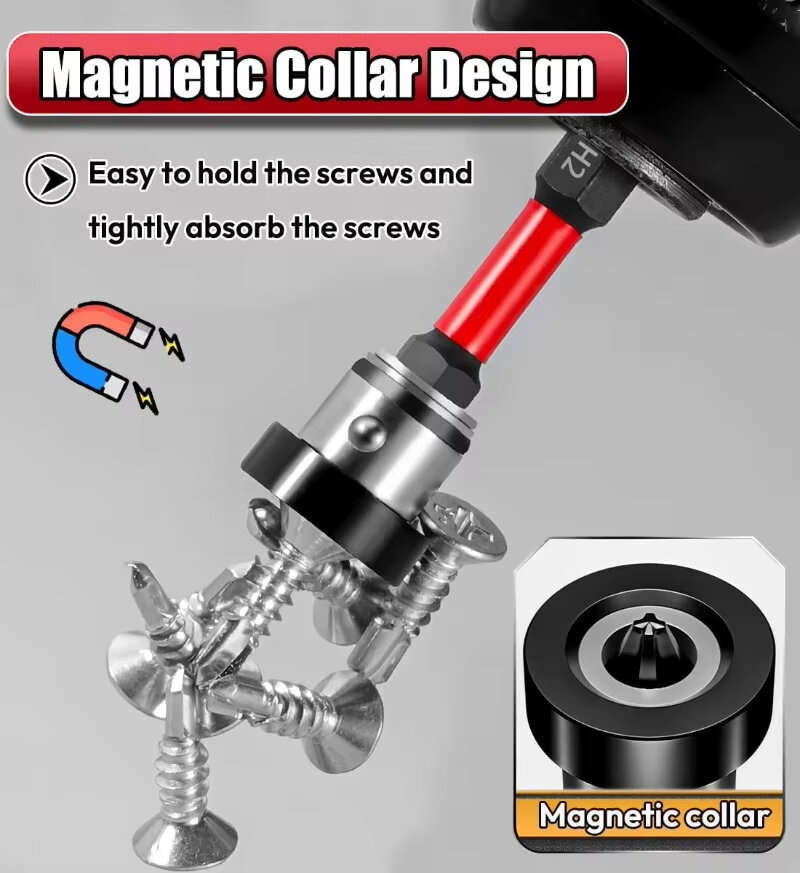 10pcs - Magnetic Locating Screwdriver Bits S2 Steel 5x1.5cm Hexagonal Handle for Drill Cordless Tool
