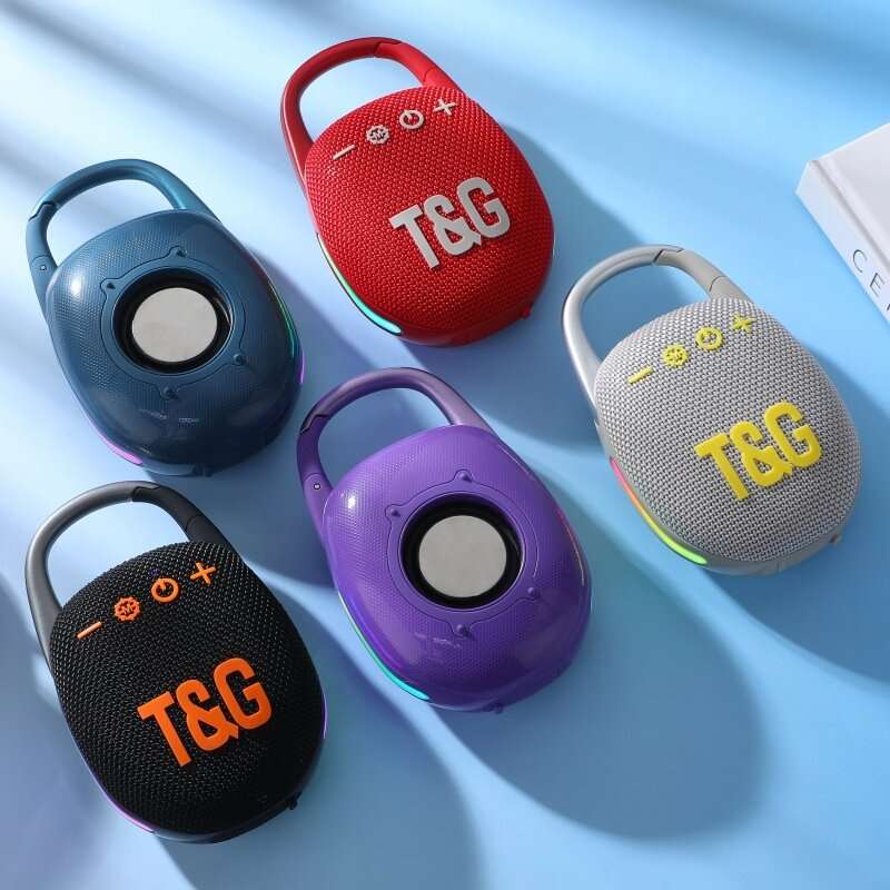 Grey - T&G TG447 Portable bluetooth 5.3 Speaker Wireless Speaker Subwoofer 45mm Drivers TWS 1200mAh