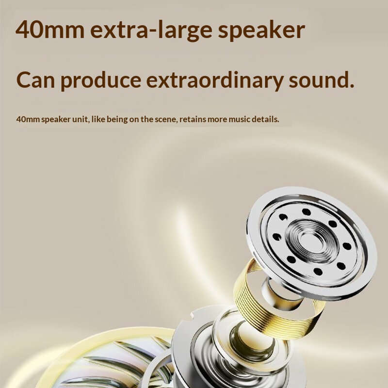 Black - LENOVO EB320 Gaming Headset Wireless bluetooth 5.4 Headphone 40mm Large Speaker Deep Bass Su