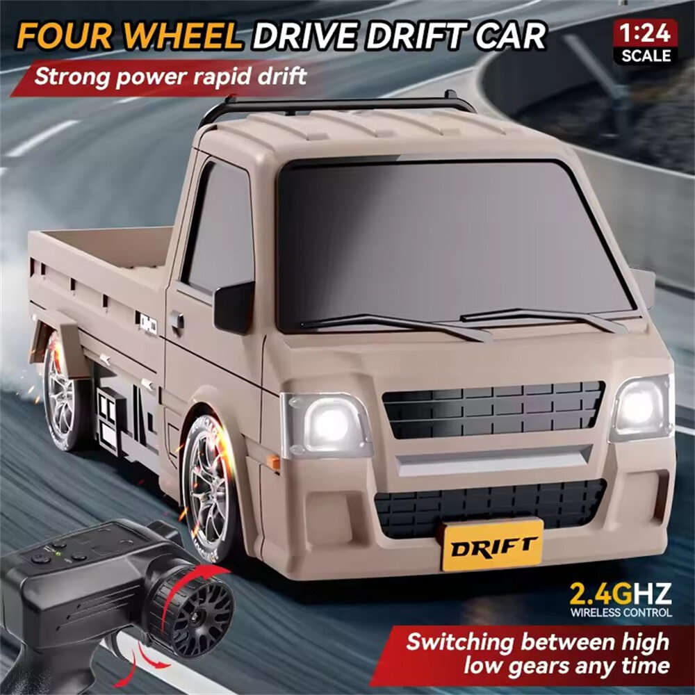 Blue - S817 RTR 1/24 2.4G 4WD MINI Drift RC Car Van Truck LED Light High Speed Simulation Desktop Ca