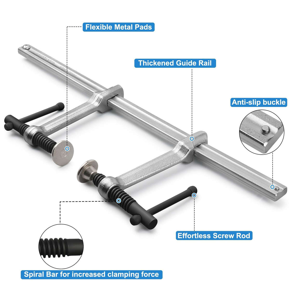 1 PC - Multifunctional F Clamp 300x80mm Double Force Welding Bar Clamp 1200 Pounds Clamping Force Ch