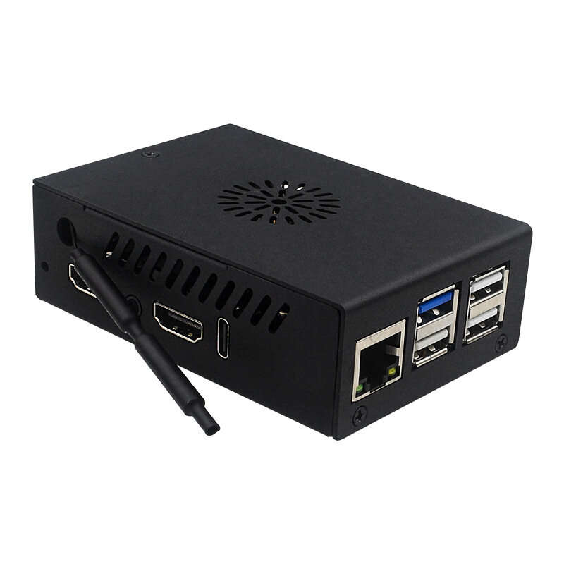 Shell+Antenna - Orange Pi 5 Pro Metal Case Aluminum Alloy Protective Shell Enclosure with Cooling Fa