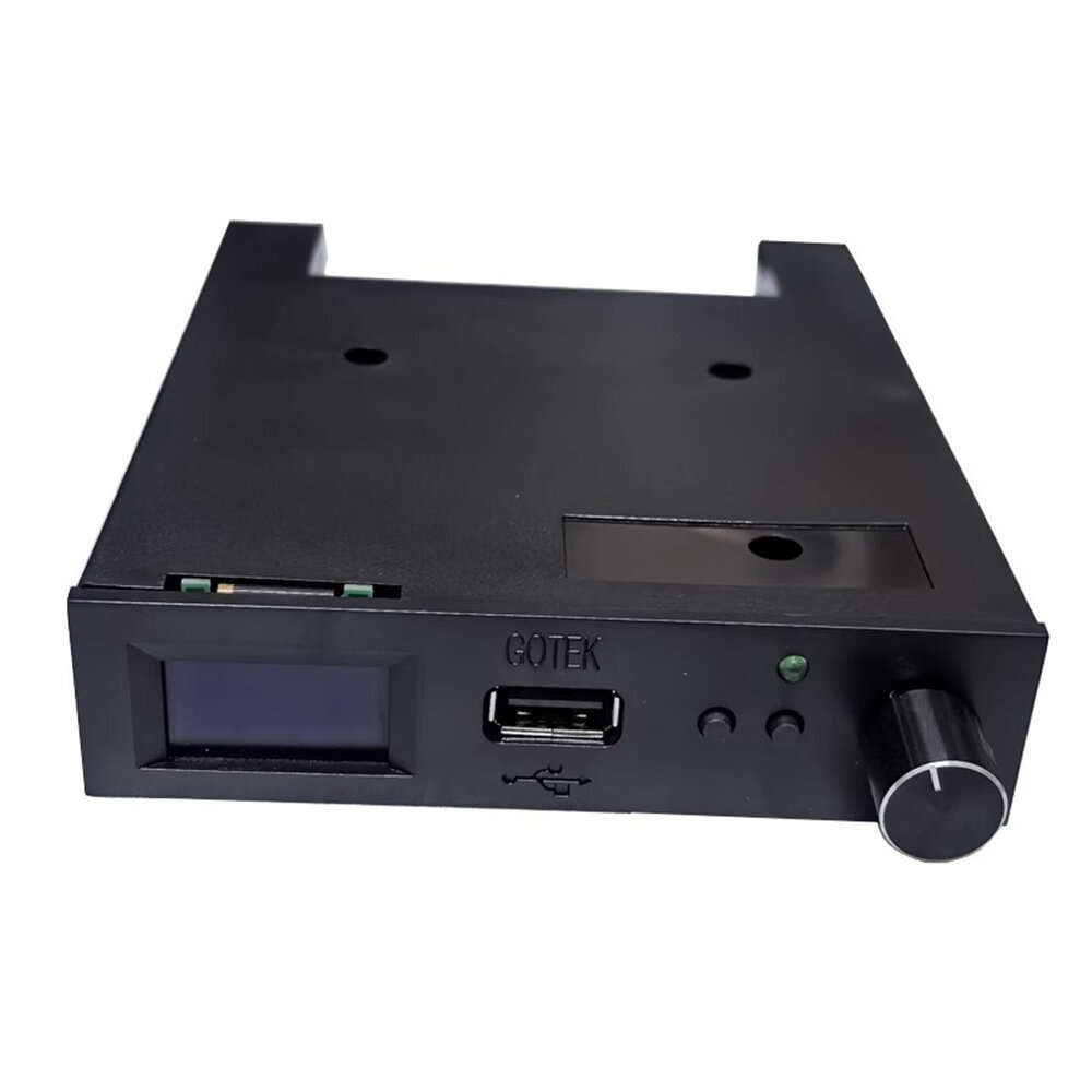 Black - SFRM44-U100LQD-435 Floppy Drive Emulator with OLED Screen & Rotary Encoder OLED Flash Floppy