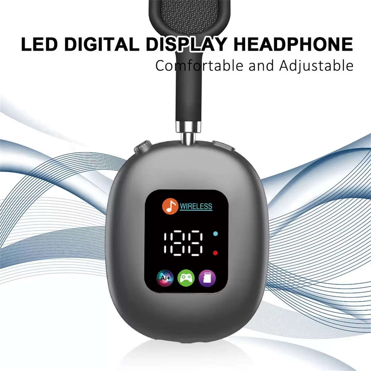Gold - AKZ MAX600 Wireless Headset Bluetooth Headphones HiFi Bass Driver 3D Stereo Low Latancy Digit
